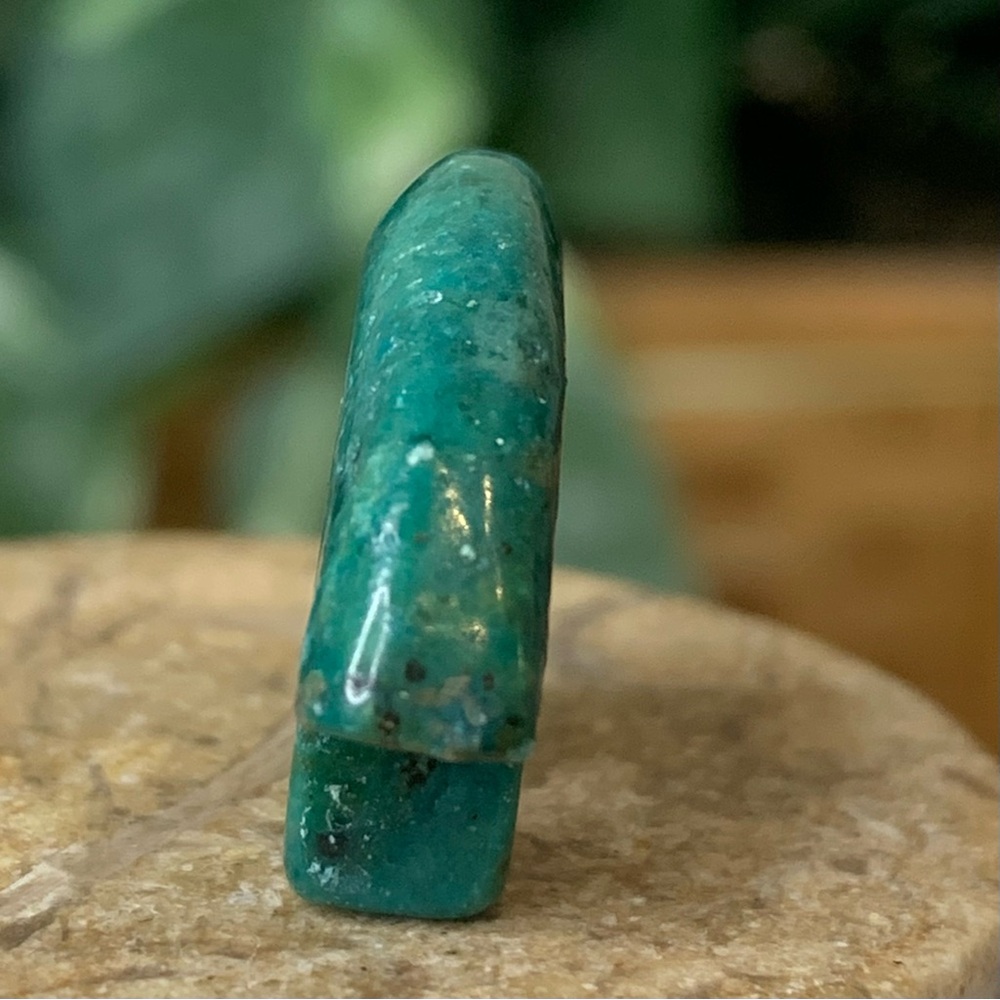 Chrysocolla Bear Fetish Bead Native American Zuni Style Top Drilled Animal 1” - Picture 3 of 15